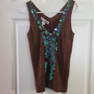 Beautiful sleeveless  metallic tanktop.